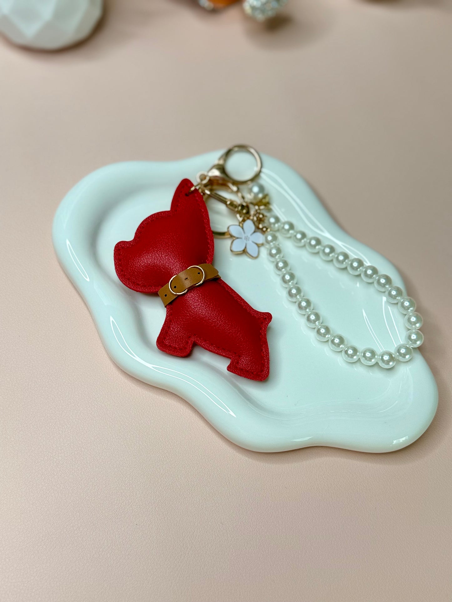 Pearl Red Puppy Charm