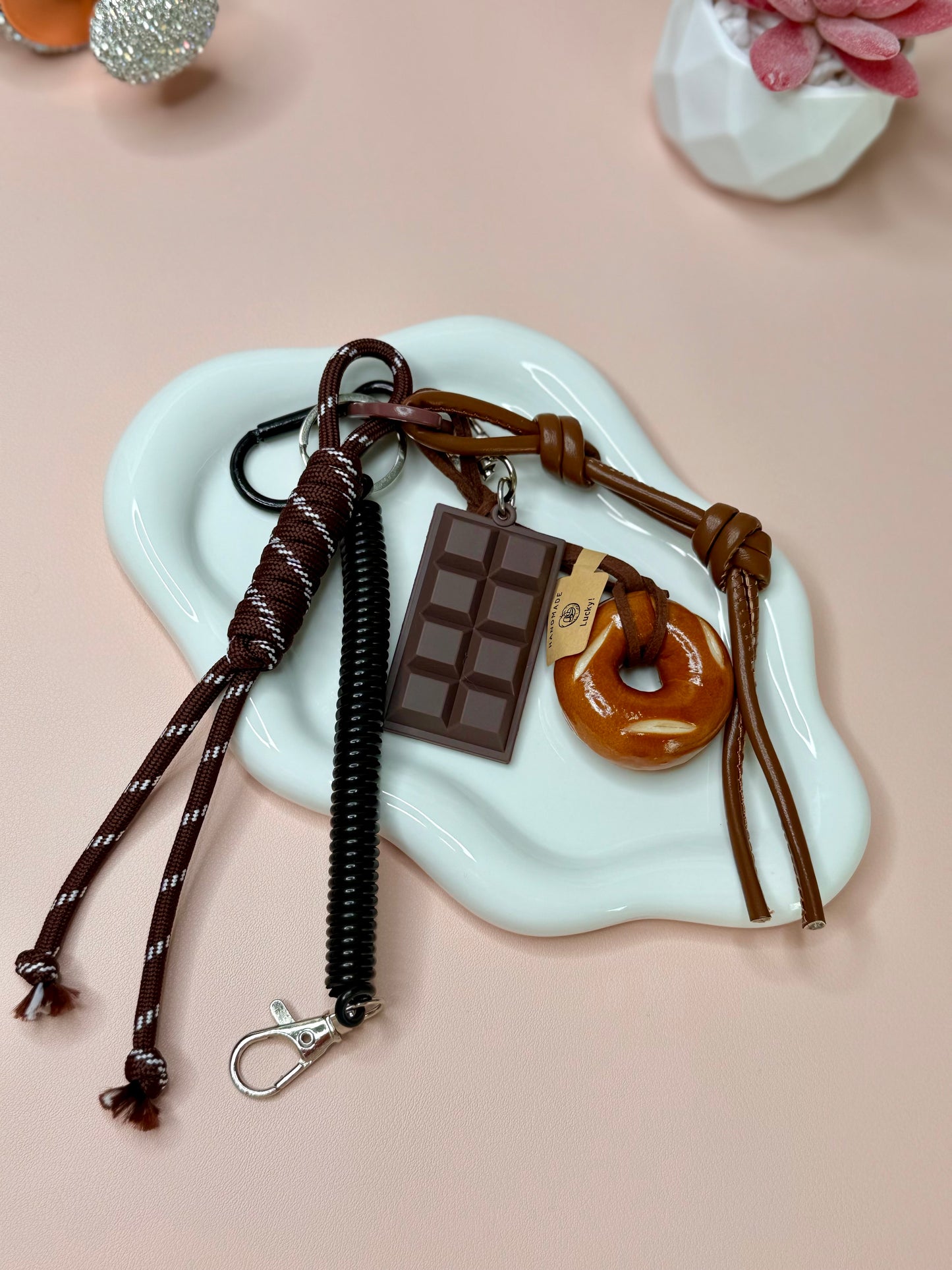 Chocolate & Donut Bag Charm Set
