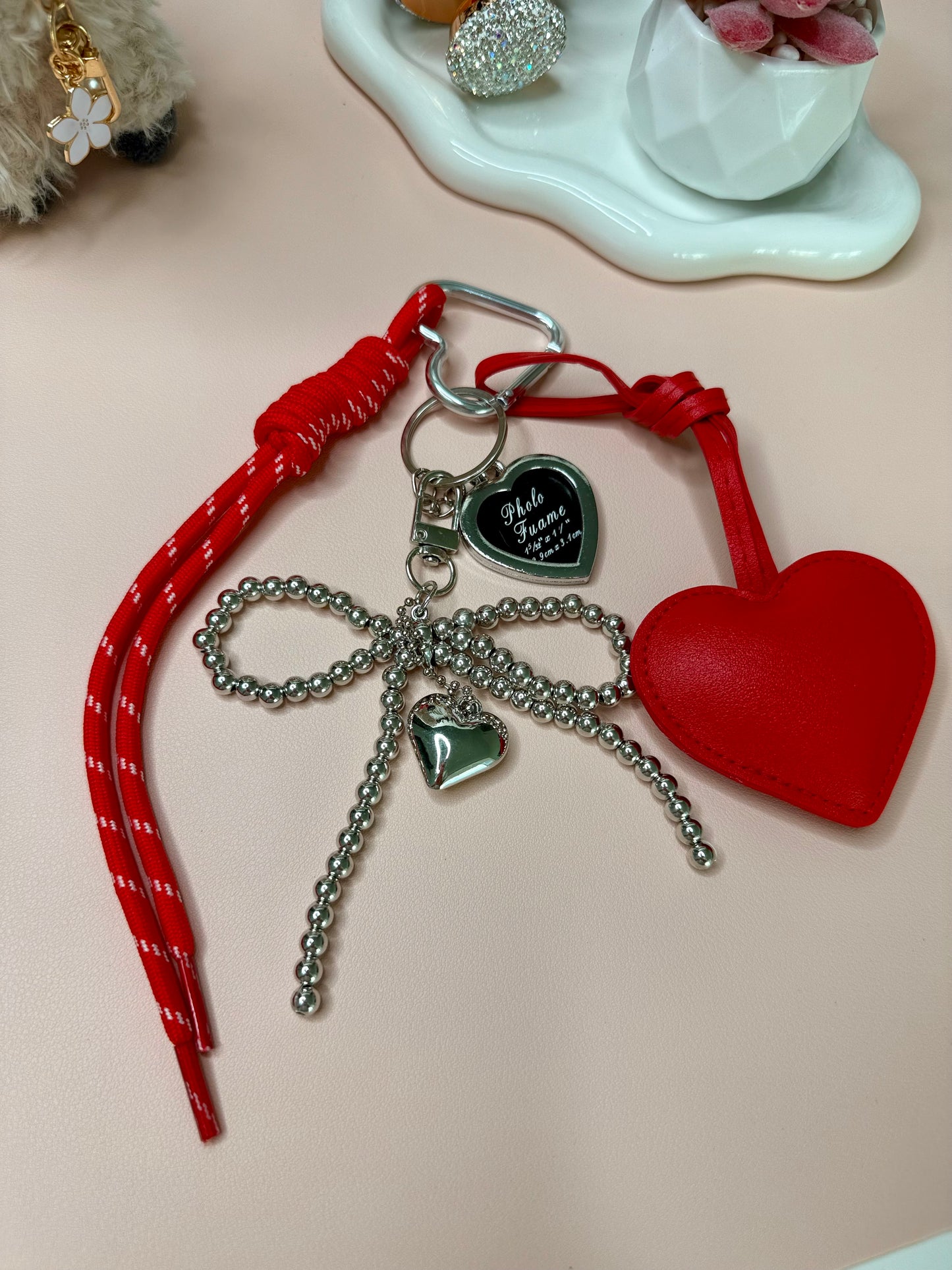 RED HEART PHOTO FRAME CHARM