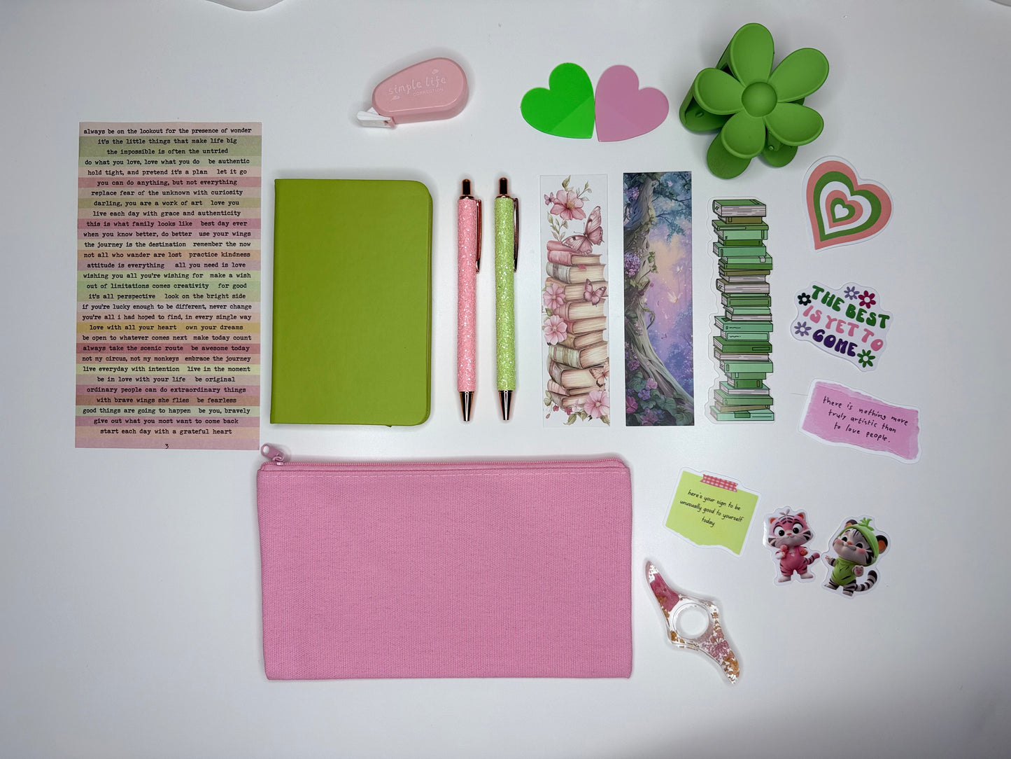 Pink & Green Aesthetic Stationery Bundle