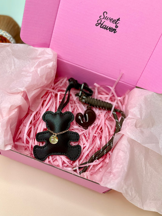 Brown Teddy Charm Set