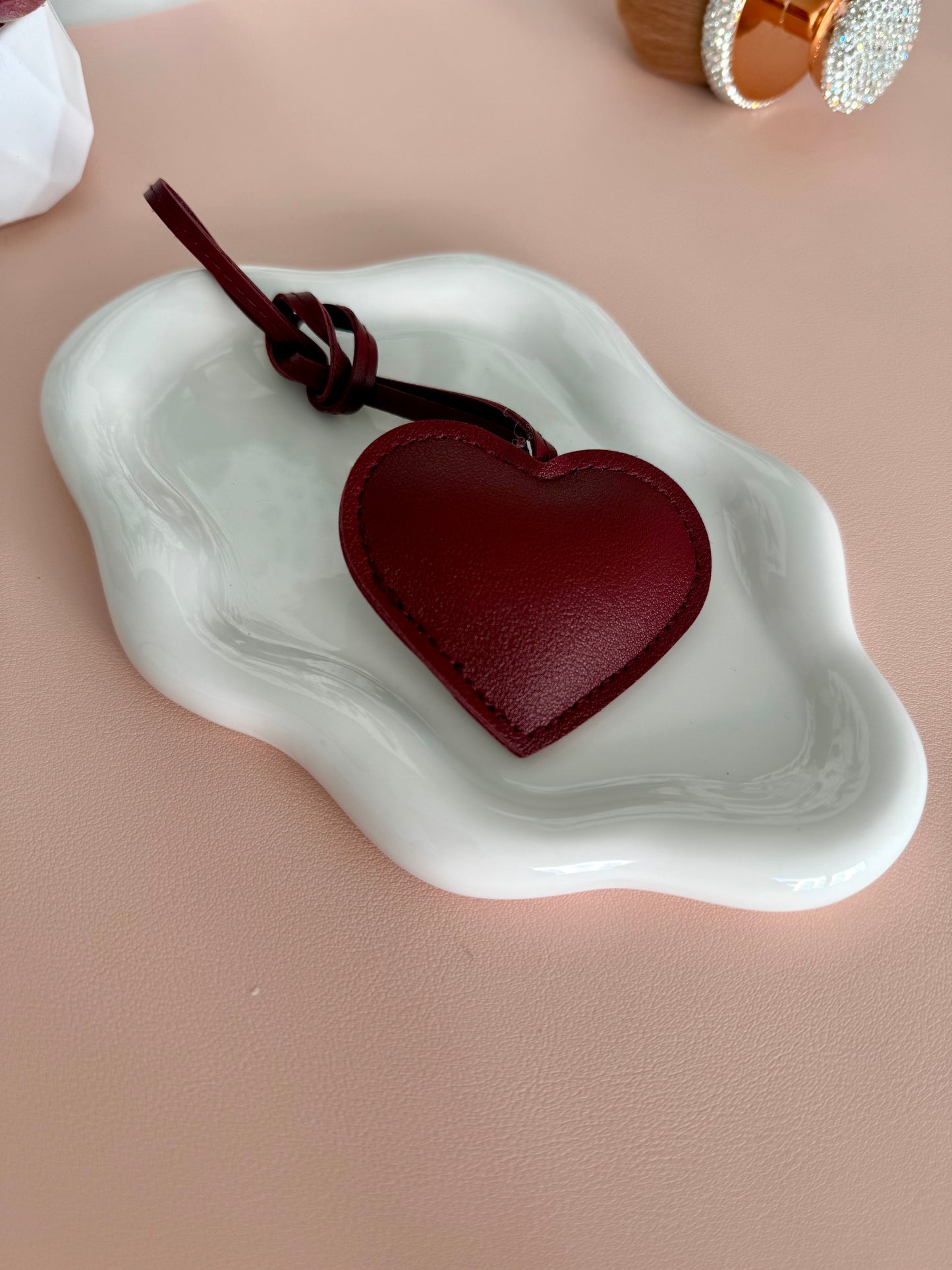 Burgundy Heart Charm