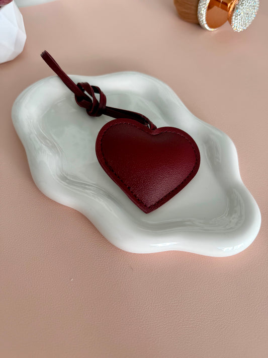 Burgundy Heart Charm
